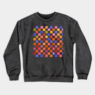 70s Retro Checkered Pattern Crewneck Sweatshirt